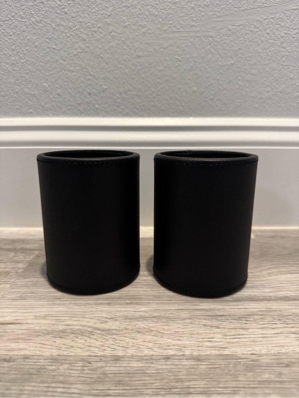 Black Leatherette Pen/Pencil/Makeup Holders - Home Accents